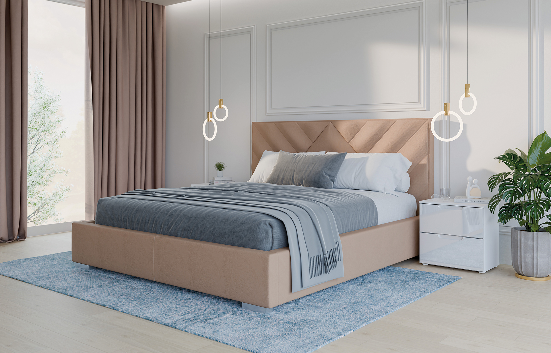 Łóżko tapicerowane GUDUR