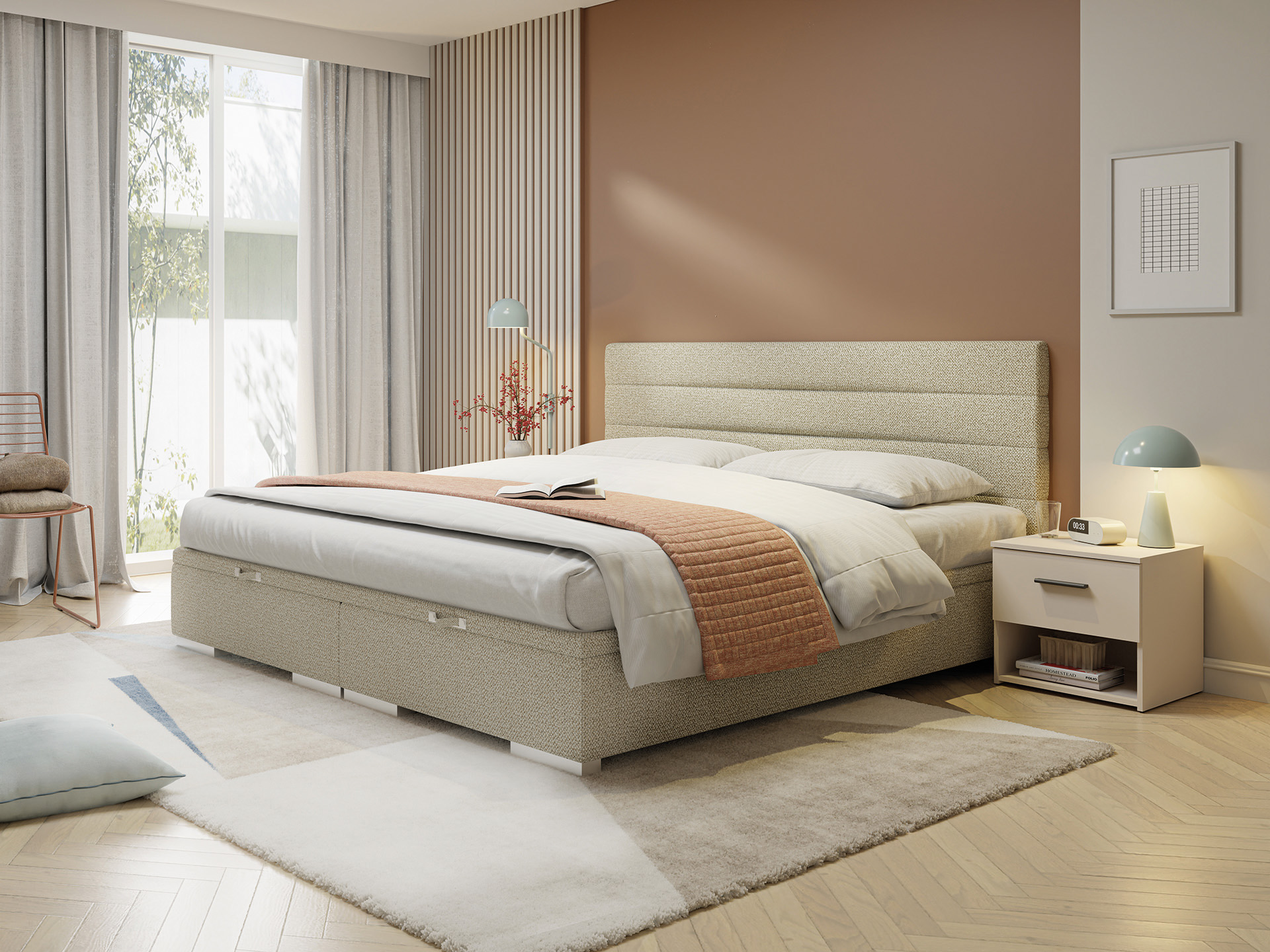 Łóżko tapicerowane SKURRA 