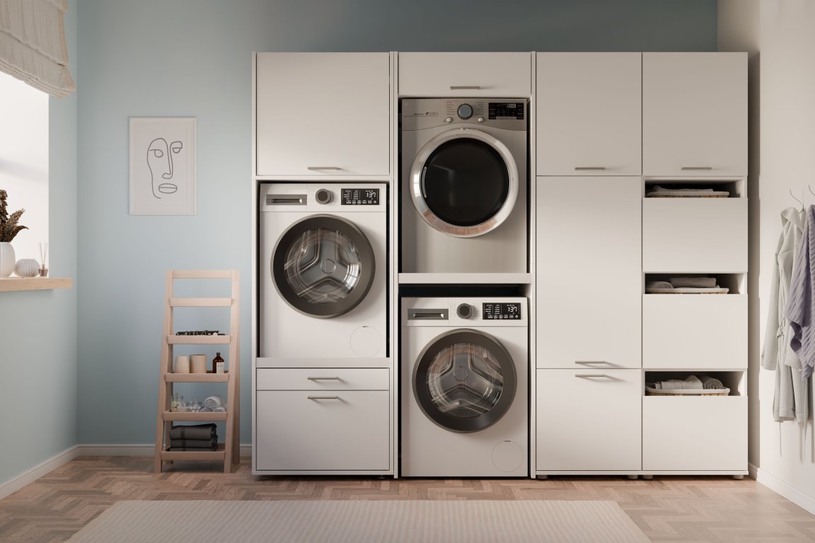 Białe meble do pralni WASHCAB - Forte