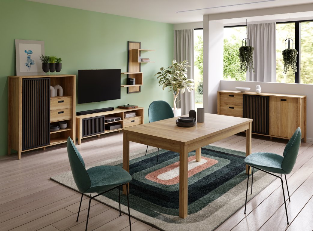 Meble do salonu z lamelami - kolekcja JYTANA - Meble FORTE