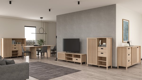 Meble do salonu z lamelami - kolekcja JYTANA - Meble FORTE