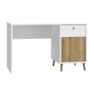 Eleganckie biurko białe z drewnem AKSANA - Meble FORTE Eleganckie biurko białe z drewnem AKSANA - Meble FORTE