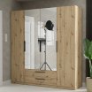 Szafa z lustrem i szufladami 200 cm CADIXO Dąb Artisan Szafa z lustrem i szufladami 200 cm CADIXO Dąb Artisan