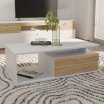 Stolik kawowy prostokątny z półką z szufladami 120x60 cm COMO Secret Grey/Dąb Mauvella