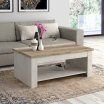 Stolik kawowy z podnoszonym blatem 110x65 cm DURO Pinia Biała/Dąb Antyczny Stolik kawowy z podnoszonym blatem 110x65 cm DURO Pinia Biała/Dąb Antyczny