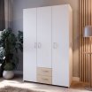 Szafa 120 cm z szufladami ECONOBOX Biały/Dąb Puccini