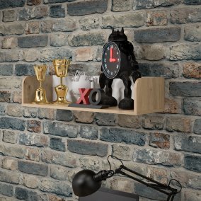 Półka wisząca 80 cm do pokoju młodzieżowego i dziecięcego, Dąb Artisan/Biały, styl skandynawski