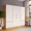 Szafa 210 cm z szufladami JUPITER Dąb Sonoma/Biały