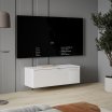 Szafka RTV wisząca 100 cm LIBERTAD Biały/Biały Połysk