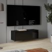 Szafka RTV wisząca 100 cm LIBERTAD Czarny/Czarny Połysk