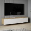 Szafka RTV wisząca 180 cm LIBERTAD Dąb Artisan/Biały