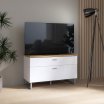 Szafka RTV z szufladami 100 cm LEOKADIA Biały/Dąb Artisan