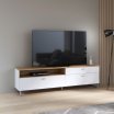 Szafka RTV 200 cm LEOKADIA Biały/Dąb Artisan