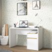 Białe biurko 110x55 cm z szufladą i szafką MODULTRICK