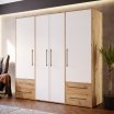 Szafa 210 cm z szufladami  Dąb Artisan/Biały