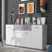 Komoda 165 cm Biały/Beton Jasnoszary - kolekcja ANTUZA - Meble FORTE