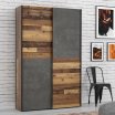 Szafa przesuwna 120 cm OZZULA Old – Wood Vintage/Beton