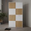 Szafa 90 cm QUADRO 2 Biały/Dąb Lamelowy Jasny