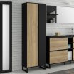 Szafa 70 cm QUAYLE Czarny/Dąb Mauvella Szafa 70 cm QUAYLE Czarny/Dąb Mauvella