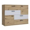 Komoda 125 cm szerokości Dąb Artisan/Secret Grey - Forte Komoda 125 cm szerokości styl skandynawski Dąb Artisan/Secret Grey