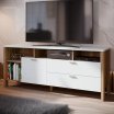 Szafka RTV z szufladami 160 cm SAITAMA Dąb Mauvella/Secret Grey
