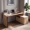 Biurko 120 cm ARCHBOX Dąb Artisan/Czarny