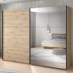 Szafa przesuwna z lustrem 270 cm TRONDHEIM Dąb Artisan