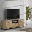 Szafka RTV 160 cm TRONDHEIM Dąb Artisan/Dąb Czarny