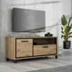Szafka RTV 130 cm TRONDHEIM Dąb Artisan/Dąb Czarny
