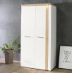 Szafa 100 cm z oświetleniem TULUZA Biały/Dąb Artisan