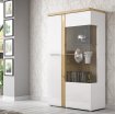 Witryna 100 cm z oświetleniem TULUZA Biały/Dąb Artisan