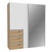 Szafa przesuwna skandynawska z lustrem 170 cm - Forte Szafa przesuwna skandynawska z lustrem 170 cm
