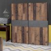 Szafa przesuwna 170 cm WINNIE Old – Wood Vintage/Beton