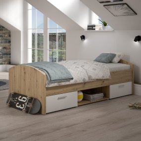 Łóżko młodzieżowe 90x200 cm w stylu skandynawskim