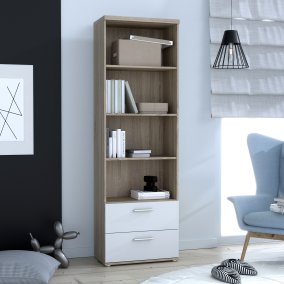 Regał 60 cm skandynawski Biały/Dąb Sonoma